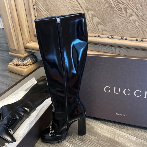 gucci black leather boots / size 40 - Picture 8 of 10